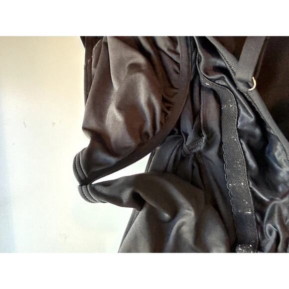 Land’s End One Piece Swimsuit Dress 16 Petite Black Twisted Padded Beach Summer - Picture 6 of 9